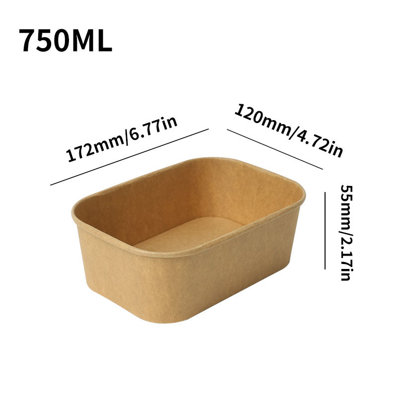 Kraft Paper Rectangular Food Containers (300 Units) per box