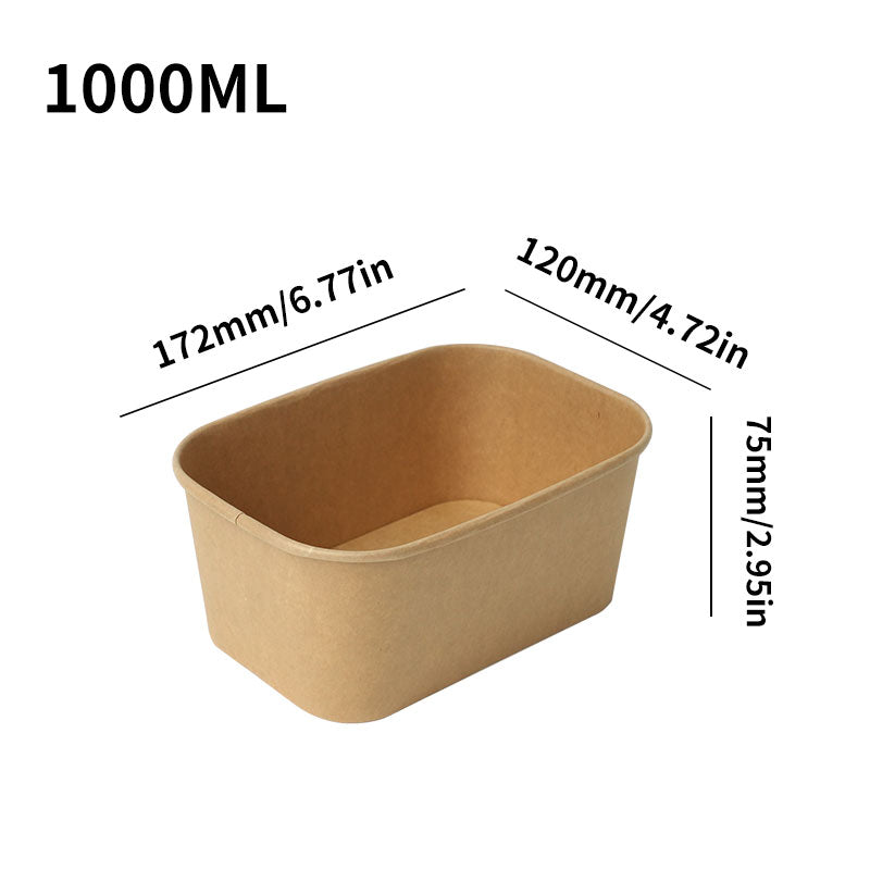 Kraft Paper Rectangular Food Containers (300 Units) per box