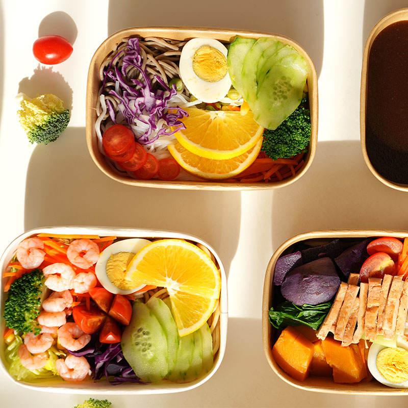 Kraft Paper Rectangular Food Containers (300 Units) per box