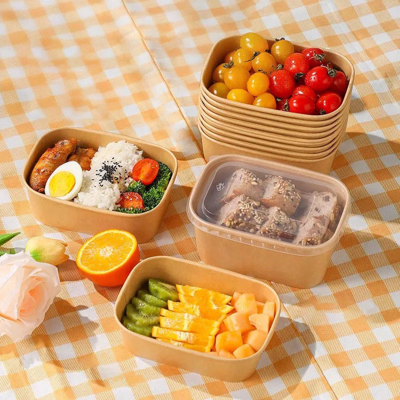 Kraft Paper Rectangular Food Containers (300 Units) per box – MT GREEN ...